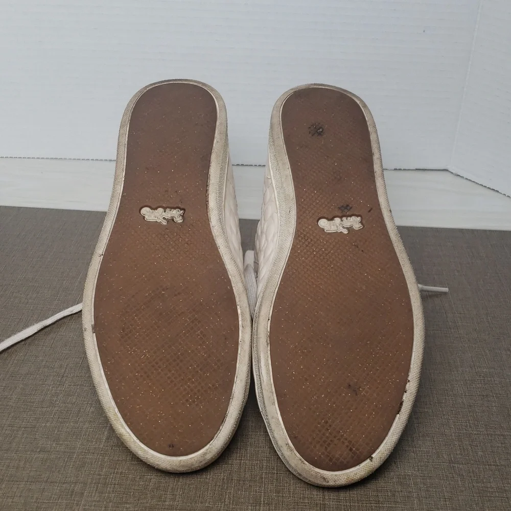 Coach Leather Ivory High Top Sneaker - SZ 6.5‎